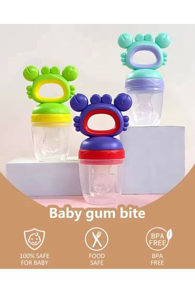 Denn Store Pacifier for Diversification, Teething, for Fruit, Puree, BPA Free, Protective Cap
