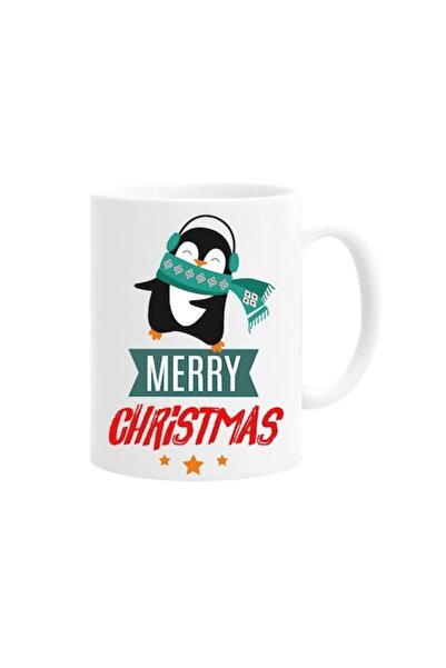 OEM Cană personalizată cu mesajul „Crăciun fericit”, design pinguin de Crăciu...