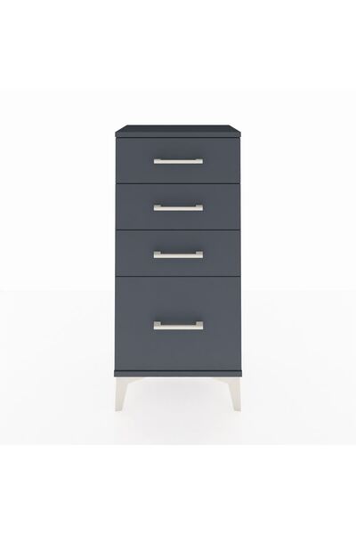 Dienni Arges Komodin 4 Çekmeceli 44x30x96 Antrasit-Antrasit
