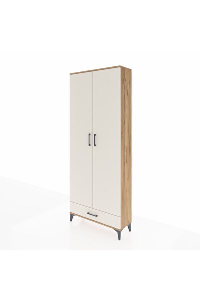 Dienni Arges Dolap 3 Raflı Tek Çekmeceli Tek Askılı 88x30x221 Çam-Aytaşı