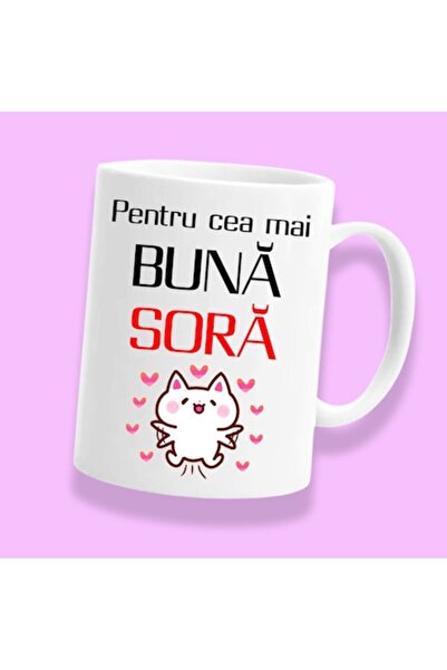 OEM Cana personalizata pentru sora cu mesaj: "Pentru cea mai buna sora"
