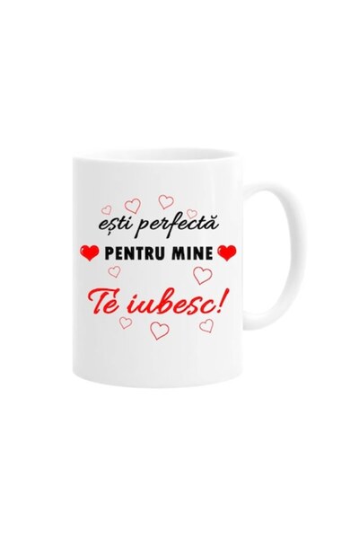 OEM Cană personalizată cu mesaj: ești perfectă pentru mine, te iubesc, 330ml,...