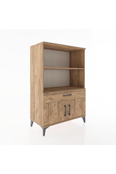 Dienni Hyperion Dolap 2 Raflı Tek Çekmeceli 2 Kapaklı 88x44x134 Çam-Çam