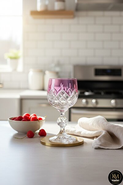 Kristal Market Handmade Crystal Drop Colorful Luxury Footed Goblet Coffee Sid...