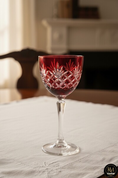 Kristal Market كأس فاخر بنمط شرابة بأرجل كريستالية