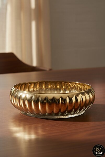 Kristal Market Χειροποίητο διακοσμητικό μπολ με χρυσό επιμεταλλωμένο με τιτάνιο