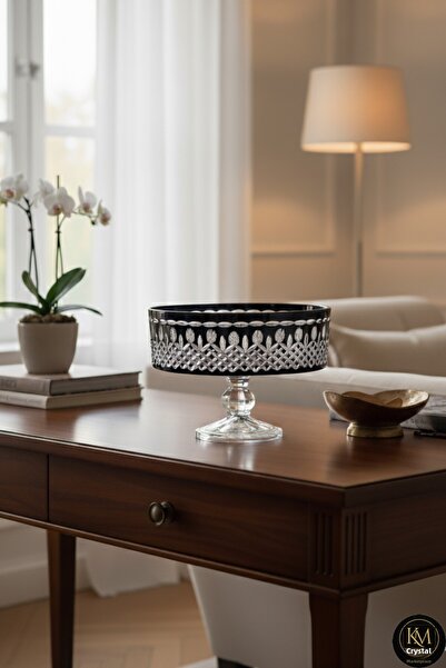 Kristal Market وعاء فواكه مقاس 25 سم مع حامل للمدينة