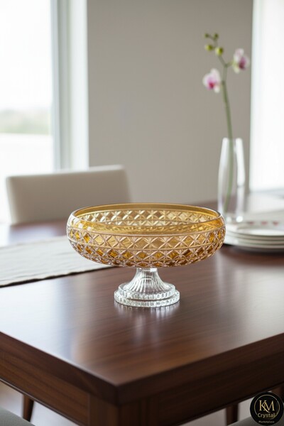 Kristal Market Χειροποίητο Κρυστάλλινο Μοτίβο 28 εκ. Διακοσμητικό Μπολ Παρουσ...