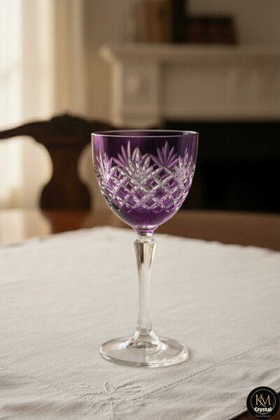 Kristal Market Crystal Footed Tassel Patterned Luxury Goblet