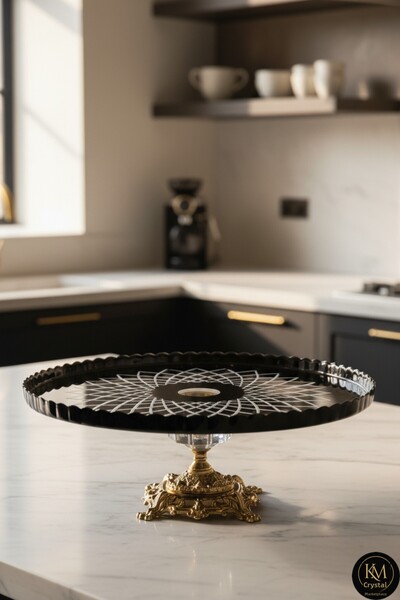 Kristal Market Χειροποίητο κρυστάλλινο μαύρο χρυσό με λεπτομέρεια με κάθετο σ...