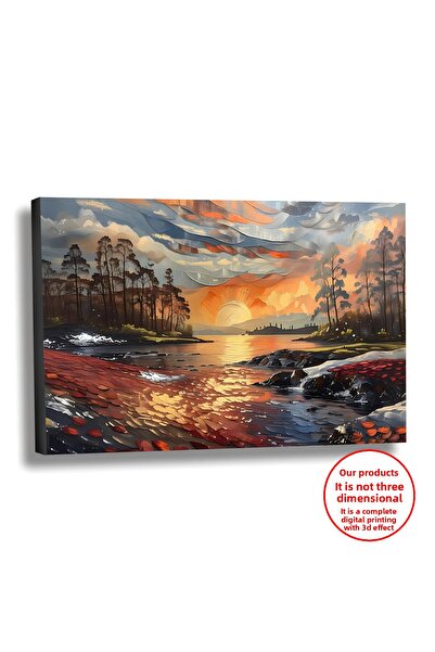 Harikabirev PANZA-PICURĂRI DE PERETE TABLOU CU EFEKTE DE ULEI MANZARĂRI DE TOAMNĂ PENTRU TABLOU | CADRU ORIZONTAL FĂRĂ CADRU