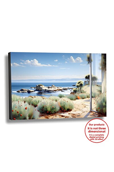 Harika bir ev ПЛАТНО-СТЕНА-ДНЕВНА КАЛИЦА МАСЛЕНА КАЛИЦА ЕФЕКТ ПЕЙЗАЖ МОРЕ ПЪТ...