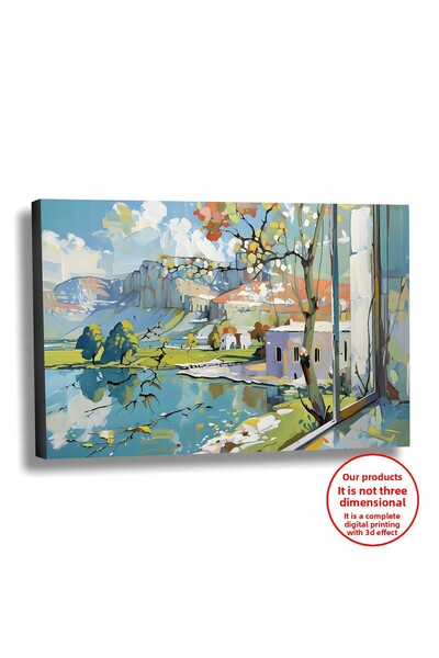 Harika bir ev PANZA-PERETE-PIATRĂ PENTRU SALĂ, Pictură în ulei, Efect de peis...