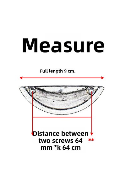 Badem10 Mussel Handle 64 mm Chrome Silver Metal Furniture Drawer Cabinet Door Cupboard Handle Kitchen Handles