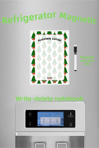 The Grade قائمة تسوق شجرة الصنوبر لعيد الميلاد الصيفي، حامل مغناطيسي للثلاجة، زينة عيد الميلاد، هدية عيد الميلاد