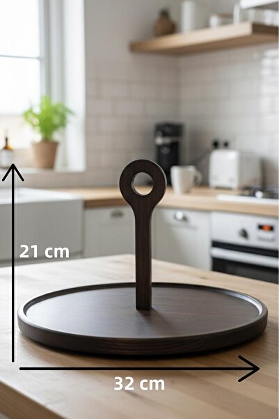 Bambum Nero Liora Round Bamboo Presentation Plate, Serving Tray and Tableware Presentation Stand, Catering Serving Plate