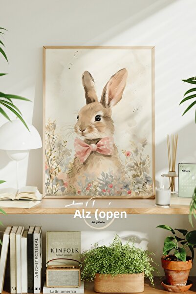 tablodea Poster înrămat cu model de iepure Pinterest pentru decorarea perețil...