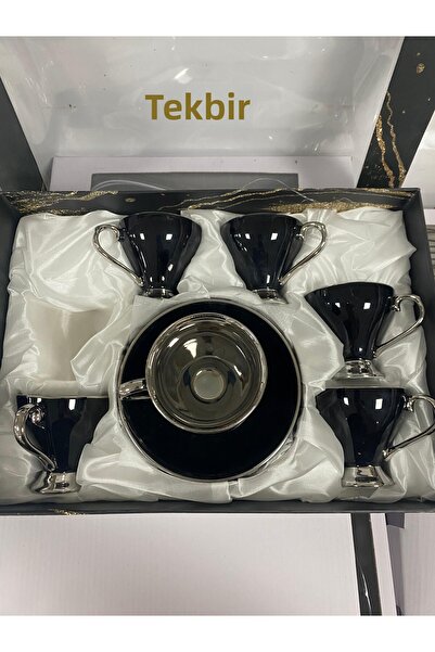 TEKBİR HOME Silver Handled Footed 6-Person Cup Set