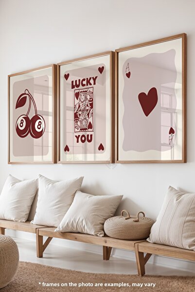 Basquiart Set de 3 postere cu ramă din lemn, set de pictură nr:29