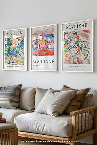 Basquiart Poster decorativ Matisse cu 3 rame albe, set de picturi nr:37