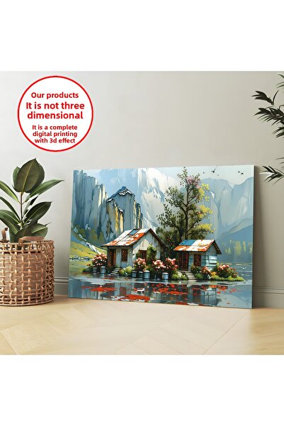 Harikabirev PANZA-DE PERETE-DIVERTISMENT TABLOU CU EFECTE DE ULEI PE PEISAJ C...