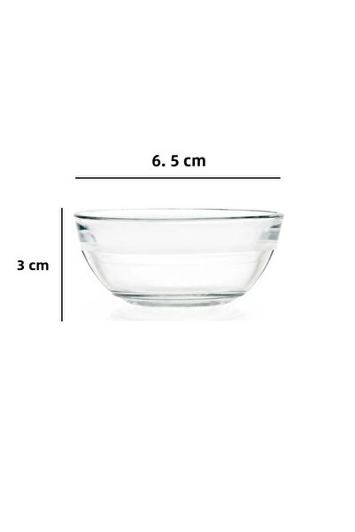 Jenisa 6-Piece Transparent Glass Jam Bowl – Breakfast Presentation Bowl – Jam & Honey Presentation Bowl