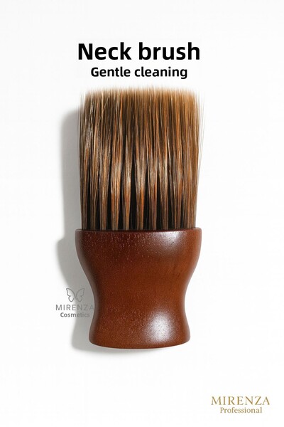 mirenza cosmetic Perie profesională pentru curățarea scalpului, cu mâner din lemn de nuc, cu peri moi