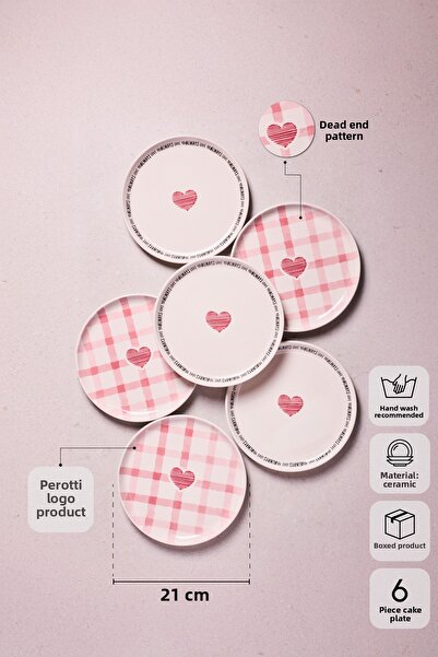 Perotti طقم كيك على شكل قلوب لـ 6 أشخاص 21 سم