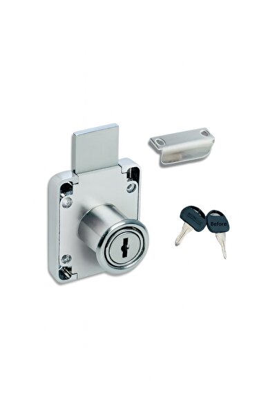 TAYEM Ymk Square Drawer Lock, Cabinet, Mailbox, Dormitory Cabinet Lock with 2 Keys Chrome
