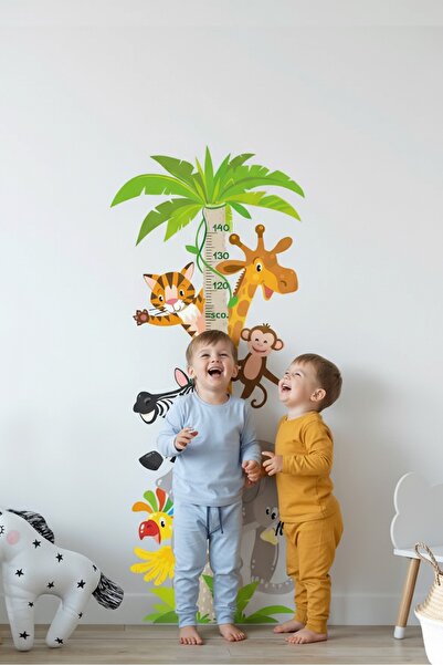 KT Decor Cute Animals Themed Height Measurer Wall Sticker Set