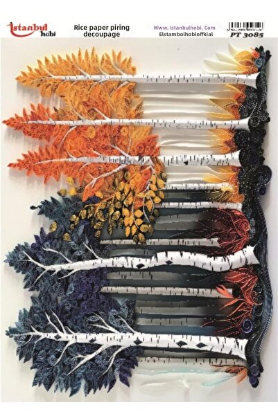 İstanbul Hobi ورق ديكور نحاسي 30×42 سم PT-3085 تصميم شجرة