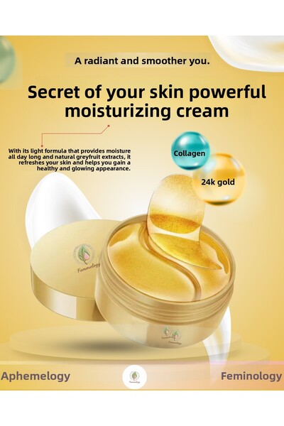 Femmelogy قناع تحت العين بالذهب عيار 24 قيراط - مرطب، مضاد للانتفاخات والكدما...