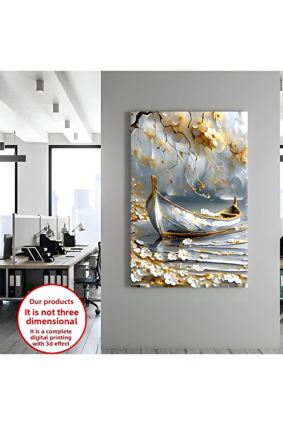 Harikabirev Pictură pe pânză pentru perete pentru sufragerie, barcă galbenă |...