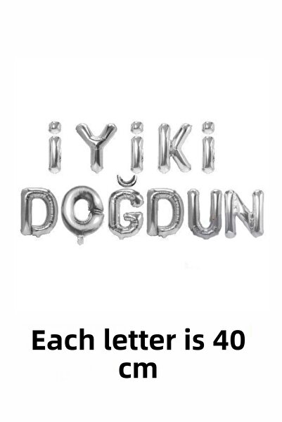 Baloncu Nene Happy Birthday Foil Balloon 2 Pieces of 7 Balloon Stand 10 Pieces Silver 10 Pieces Purple Balloon Birthday Ornament