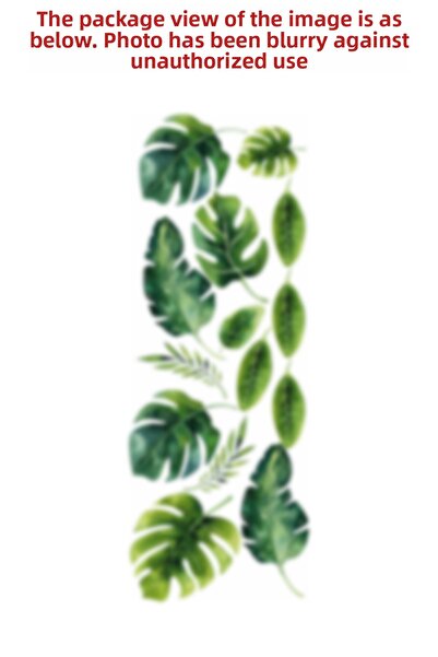 KT Decor Tropical Leaves Double-Sided Waterproof Sticker Set for Shower Cabin