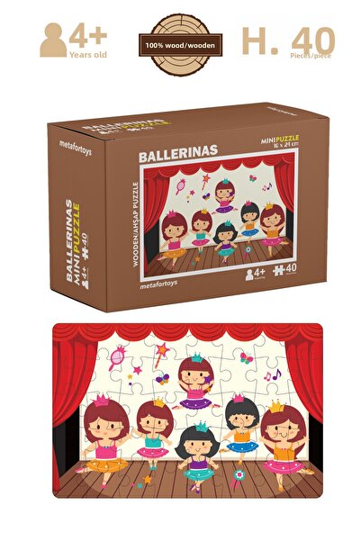 metafortoys بازل راقصة الباليه الخشبي الصغير |   40 قطعة لعمر 4+