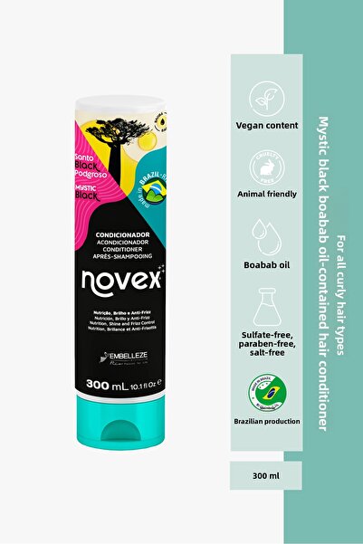 NOVEX ميستيك بلاك - بلسم لإصلاح أطراف الشعر للشعر الجاف والتالف 300 مل