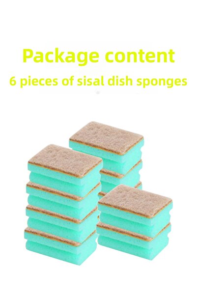 grimorlife 10 Pieces Natural Fiber Sisal Corrugated Dish Sponge - Special Textured Pinterest Kitchen Cleaning Sponge