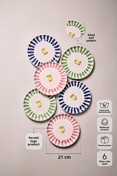 Perotti طقم كيك ليمون لـ 6 أشخاص 21 سم