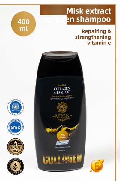 misk شامبو العناية بالشعر بالكولاجين والكيراتين 400 مل - إصلاح وتقوية وترطيب ...