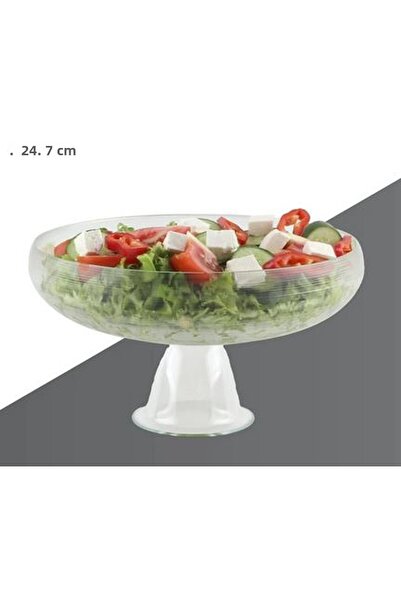 Colorina Glass Footed Salad Bowl 25 cm