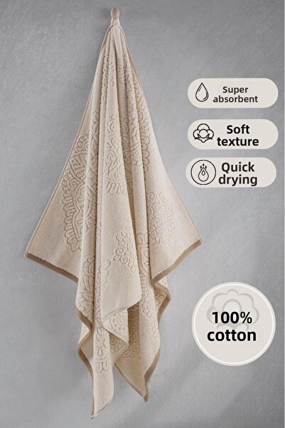 Karna Home منشفة قطنية مفردة من الجاكار كارنا بريميوم فانس - 70 × 140