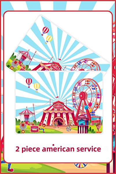 The Grade Set de 2 suporturi pentru vase cu tematică de circ pentru copii, se...