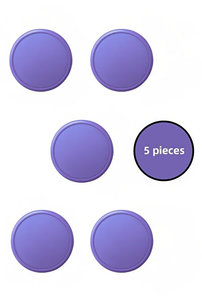 MegaVitrin 5 Pcs Purple Kids Room Furniture Knob Set - Abs Plastic Single Button Cabinet and Drawer Knobs