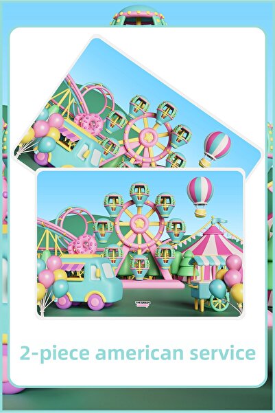 The Grade American Service Set of 2 Amusement Park Themed Children's American Service Placemats
