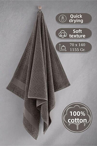 Karna Home منشفة قطنية مفردة من الجاكار كارنا بريميوم زاندر - 70 × 140