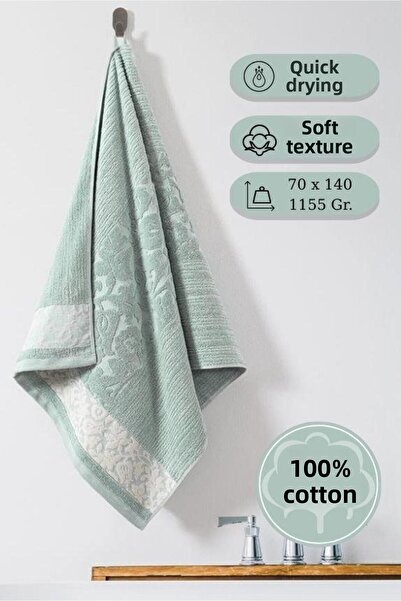 Karna Home منشفة قطنية مفردة من الجاكار كارنا بريميوم سيبل - 70 × 140