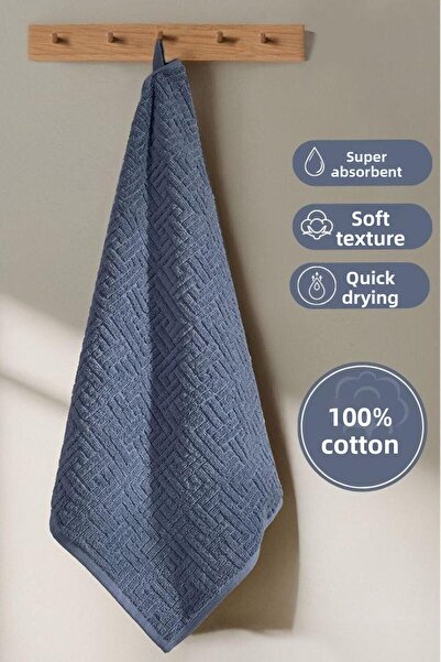 Karna Home منشفة قطنية فردية من الجاكار كارنا بريميوم موليس - 50 × 90