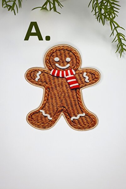 decofav Gingerman 3D Printed Embroidered Fabric Cocktail Napkin 1 Piece