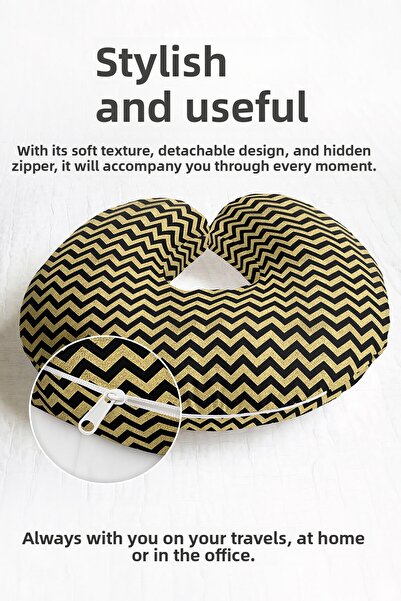 Evimde Bambaşka Pernă ergonomică pentru gât cu model în zig-zag - Pernă moale...